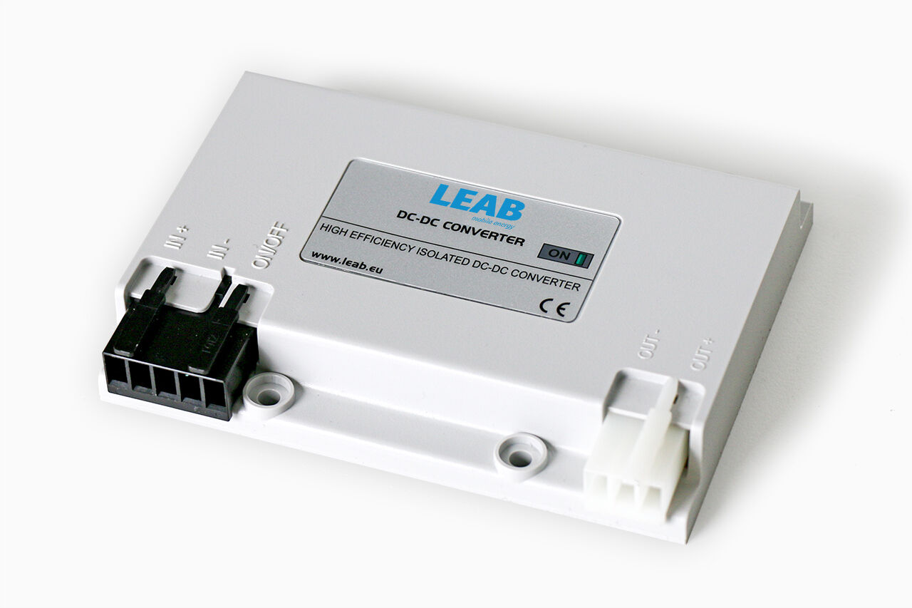 Close-up of a DC-DC converter from LEAB
