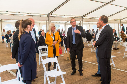 The Westerkamp family entertains in a marquee