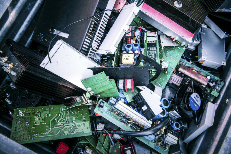 A pile of discarded computer scrap